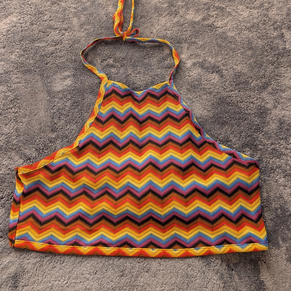 Vibrant Chevron Halter Top by PRIDE